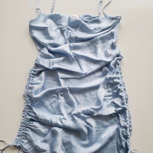 Wilfred Aritzia Aura Blue Only Ruched Slip Dress in Small